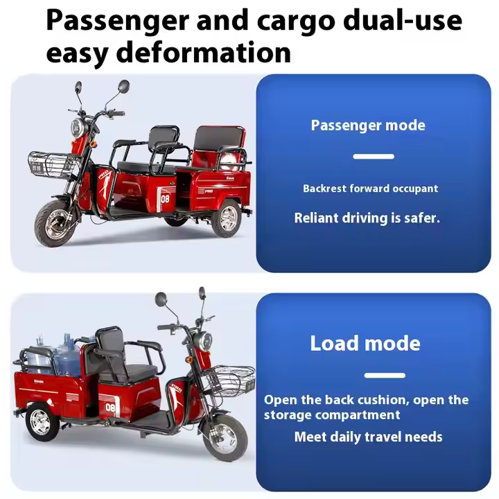 L-XD:Electric Leisure Tricycle For Three Passengers Electric Scooter For Adults Electric Bike
