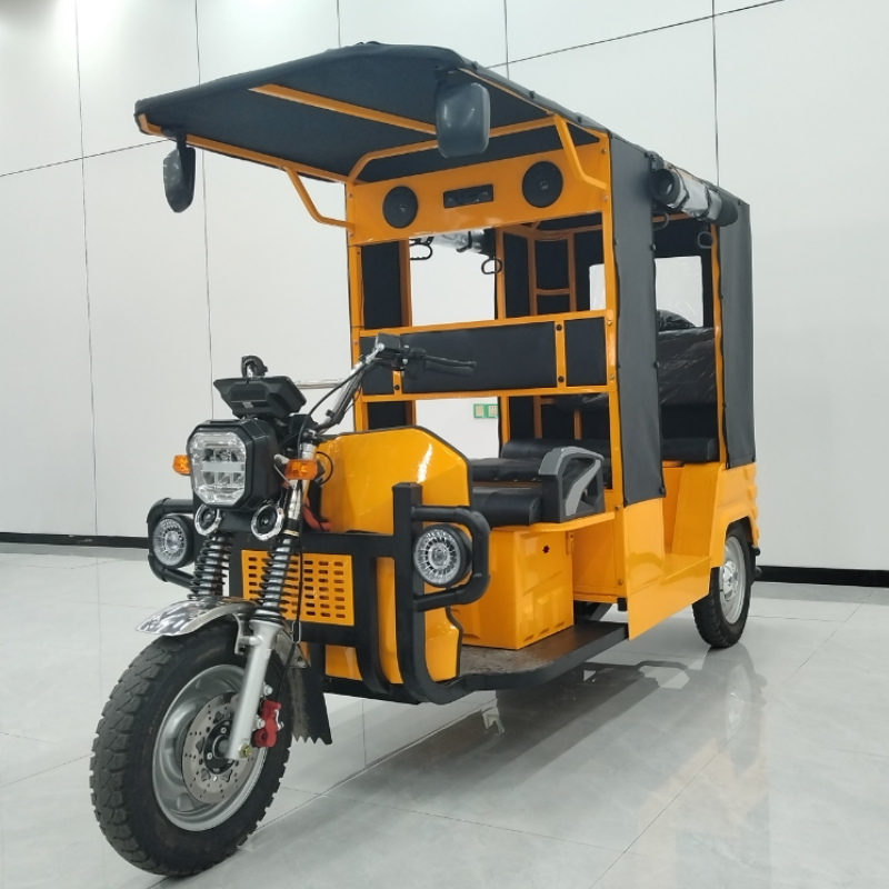 Electric Tricycle Motorized Passenger Delivery Electric Tricycle Vehicle with Roof Open Three-wheele
